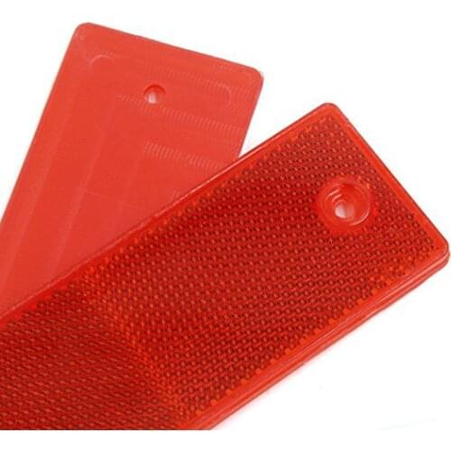 1PCS Truck Motorcycle Adhesive Rectangle Plastic Reflector Reflective Warning Plate Stickers Safety Sign Red/White