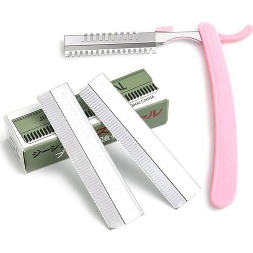 10pcs/1Pack Eyebrow Trimmer Razor Blade Stainless Steel Microblading eyebrow Knife for Permanent Makeup Brow Tattoo Beauty Tool