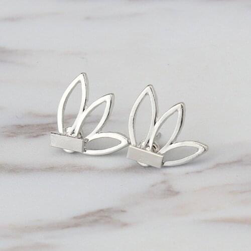 12 Pairs/Lot Double Side Hollow Flower Earrings Women Lotus Charm Eardrop Gold Silver Color Female Pendientes Statement Jewelry