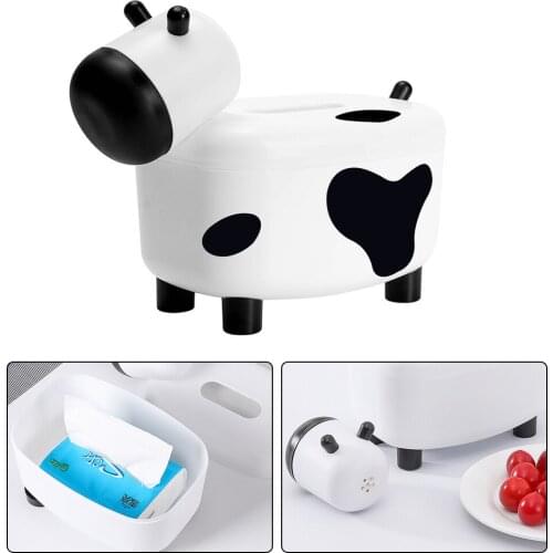 2 in1 Home Kitchen Plastic Tissue Box with Toothpick Box Napkin Holder Case Simple Stylish Cute Calf Shape Hotel Storage Box