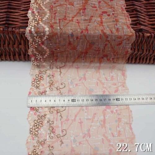 2Yards High Quality Lace Ribbon Trim Embroidered Mesh Tulle Fabric Sewing for Bra Underwear Sofa Accessories