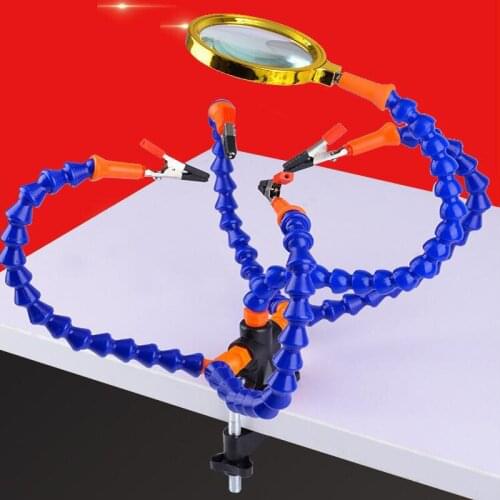 3X Multi-function Welding Magnifier Third Arm Welding Repair Magnifier 5 Vientiane Arm Adjustable Tool Holder Magnifier