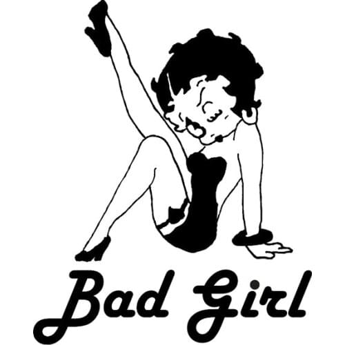 Car Sticker Sexy Provocative Girl Senior Design Fashion Style Car Decoration Accessories PVC Sticker Black/White, 14cm*11cm