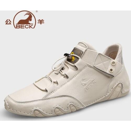 Beck 2020 popular luxury Men sneaker genuine Leather sports Shoes cowhide moccasin casual shoes Men Lace-up Flats Driving Shoes
