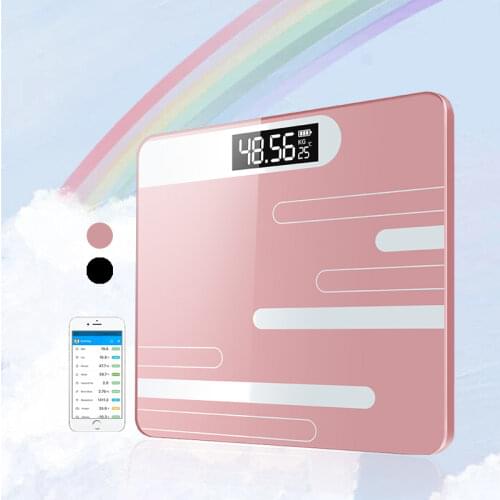 Shebaking Bathroom Household Floor Body Scale LCD Display Weighing Scale Digital Precision Toughened Glass Electronic Scale