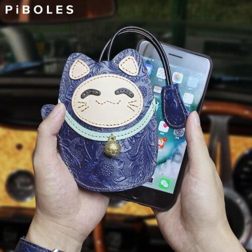 Portable Householder Key Bag Genuine Leather Smart Key Holder Case Retro Keys Pouch Pull-out Keychain Keyring Key Wallet