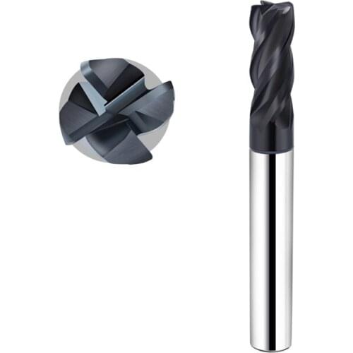 CRONAMETAL HRC45 solid tungsten cnc milling cutter 4 flutes Corner Radius End Mill for Mould Steel/Die Steel