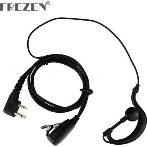 G Shape Police Earpiece Headset with Microphone PTT 2-pin F Plug for Icom ICV8 ICV82 ICV85 F21 F26 Maxon Yaesu Vertex Radio