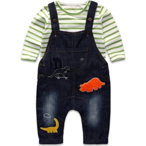Baby Boy Clothes Set，Infant Long Sleeve+Tops+Overalls Casual Clothes
