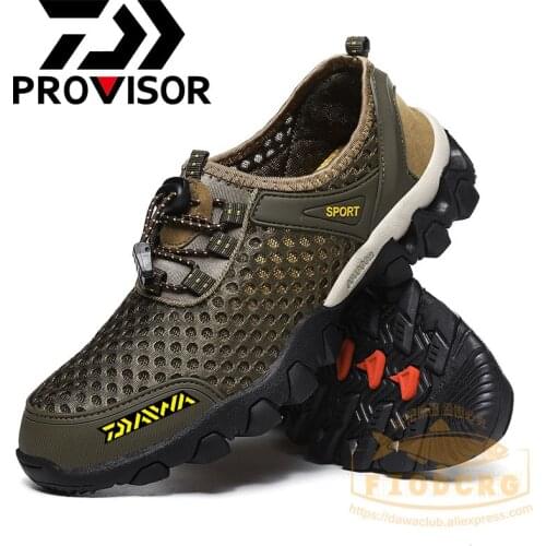 Dawa Summer Fishing Trend Mesh Shoes Casual Breathable Outdoor Hiking Non-slip Shoes Fashion Air-conditioned Hollow Shoes