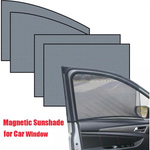 Car Window Sunshade Magnetic Adsorption Telescopic Car Magnet Sunscreen Heat Insulation UV Protector Board Front Side Curtain