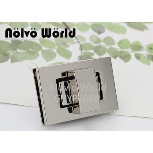 Nolvo World 2-10 pieces 4 colors 43*25mm turn lock clasp turn lock twist lock wallet hardware for purses and handbags