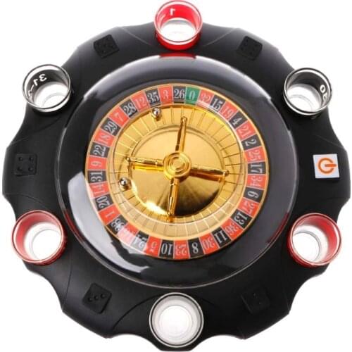Q0KB Electric Drinking Game Set Roulette Adult Party Casino Style 6 Shot Glasses Gift