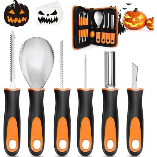 4-6PCS Pumpkin Carving Tools Kit Halloween Pumpkin Carving Tool Set Stencils Pumpkin Cutting Supplies Engraving Kitchen Cutting