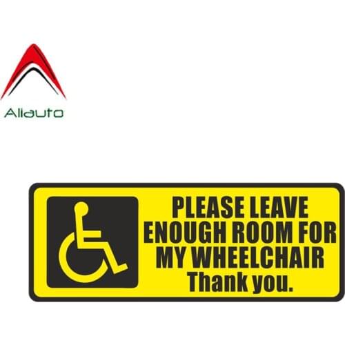 Aliauto Warning Car Sticker Disabled Sign Disability Mobility Wheelchair Waterproof Reflective Decal PVC,18cm*8cm