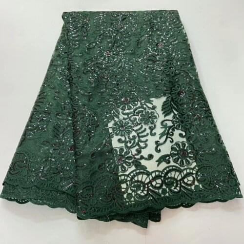 Nigeria Sequin Embroidery Latest African Lace Material 2021 High Quality Dress French Tulle Mesh Lace Fabric R3983