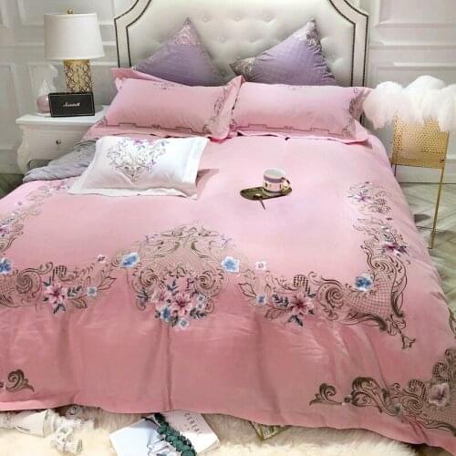 New Luxury Pink Bohemia Digital Printing Egyptian Cotton Bedding Set Duvet Cover sed Bed 4pcs sheetLinen Pillowcase