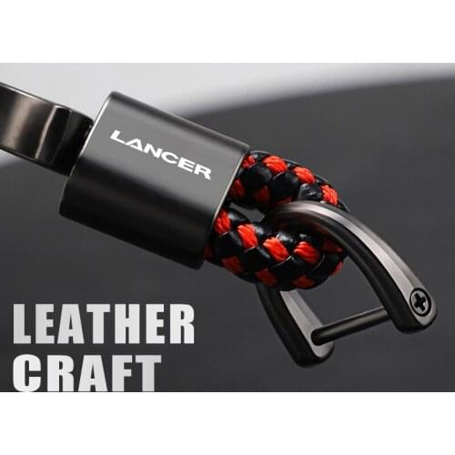 New Style Car Styling Keychain Handmade Zinc Alloy Leather For Mitsubishi Lancer accessories car styling