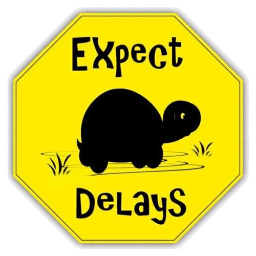 Waiting for Slow Trains Expected Delays Colored Car Sticker PVC Personalized Fashion Windows Exquisite Decal Waterproof Decorate