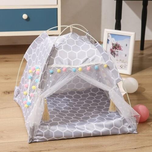 Cute Princess Tent Pet House for Little Animals Dog Cat Removable Cage Washable Breathable Kennel Breathable Pet Supplies