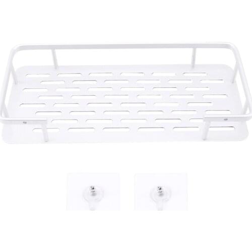 Shelf Shower Shelf Adhesive Aluminum Shower Caddy For Shampoo Holder Kitchen Rack Storage Organizer No Drilling Rectangle Wall M