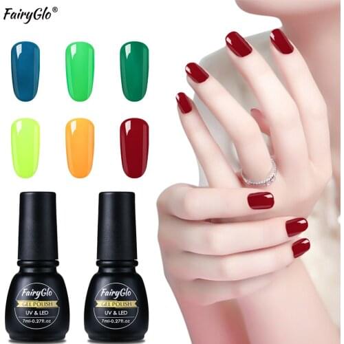 FairyGlo 7ml Changeable Gel Nail Polish UV LED Soak Off Semi Permanent Multi Color Gel Nail Polish Marble Effect Enamel Lacquer