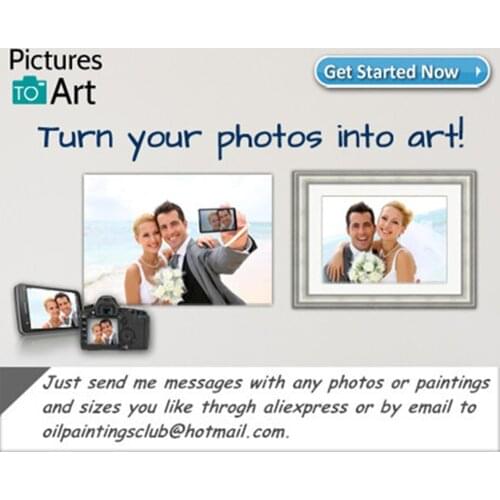 Hand Painted Custom Oil Painting Portrait Wedding Photo Picture to Canvas Art for Living Room Wall Office Decoration No Framed