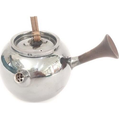 Sterling silver handmade 999 red sandalwood side pot sterling silver hammer pattern silver pot tea set