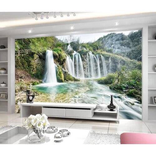 Modern Custom 3D Wallpaper Plitvice secret waterfall landscape TV Backdrop Bedroom Photo Wall Paper 3D