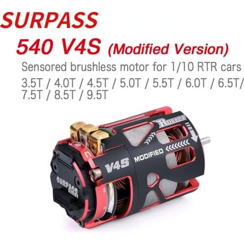 SURPASS HOBBY Rocket 540 V4S Brushless Motor Sensored Motor for 1/10 1/12 RTR F1 Rc Car Competition Racing RC Drift Car Trx4