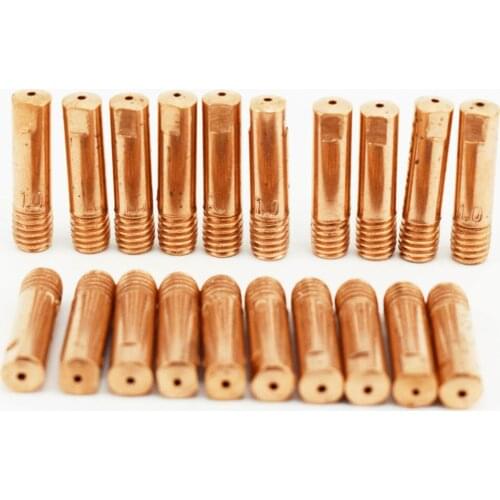 MB 15AK MIG Welding Torch Consumables Tips Contact Tips Size M6*25*1.0mm Pack with 20Pcs