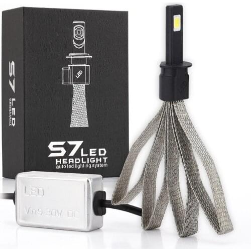 S7 LED Headlight bulb 60W 6400Lm H1 H3 H7 H11 9005 9006 880 881 Single Beam Car headlight conversion kit 6000K