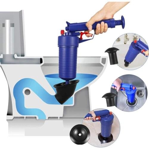 Home High Pressure Air Drain Blaster Pump Plunger Sink Pipe Clog Remover Toilets Bathroom Kitchen Cleaner Kit Drain Cleaner