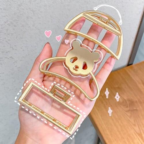 Women Girls Geometric Hair Claw Clamps Metal Hair Crab Elegant Hair Claw Clip Solid Color Hairpin Large Size Hair Accessories