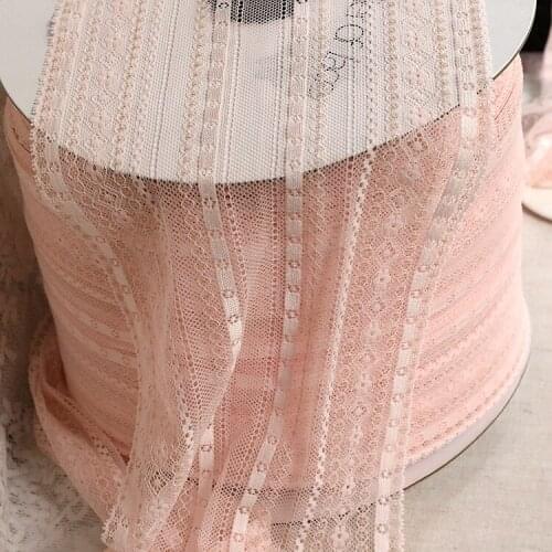 1 Meter 19.5cm Wide Pink Elastic Lace Ribbon DIY Stretch Lace Trims Handmade Sewing DIY Patchwork Garments Accessories