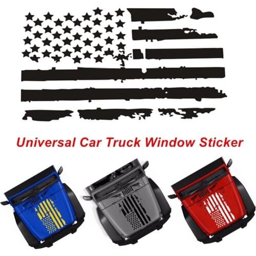 Car Sticke Waterproof Scratch Proof American Flag Vinyl Car Hood Sticker Engine Decal For Jeep Wrangler JK TJ YJ Safety Mark