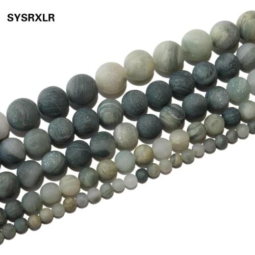 Free Shipping Dull Polish Natural Stone Green Hair Round Beads For Jewelry Making Charm DIY Bracelet Necklace 4/6/8/10 MM
