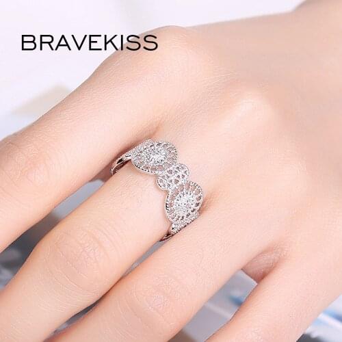 BRAVEKISS Fashion Hollow Adjustable Wheels Ring Band Round Wide Open Ring Cubic Zirconia Fashion Jewel Accessories 2019 BUR0373B
