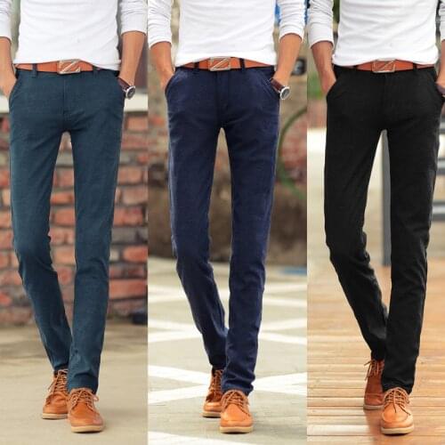 Casual Male Trousers High Quality Mens Brand Clothing Brand Pants Men Spring and Autumn Classic Fashion Slim Fit