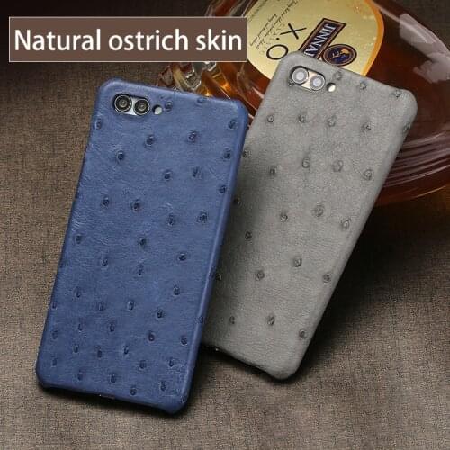 Natural Ostrich skin Phone case For HUAWEI Nova 2S case Luxury Genuine Leather Back cover For Mate 9 10 P9 P10 Lite cases