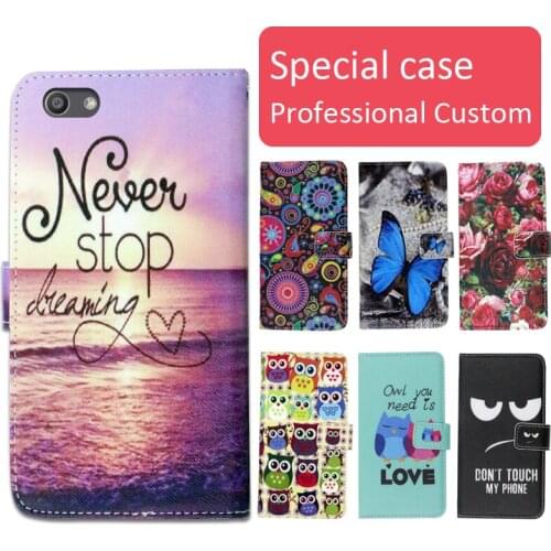 Fashion cartoon printed flip wallet leather case for DEXP Ixion M340 with Card Slot phone bag book case,free gift