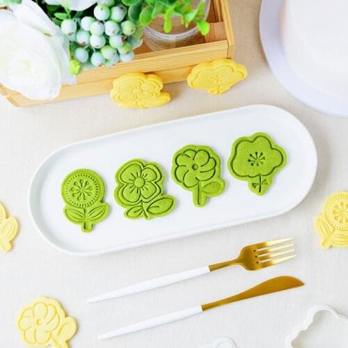DIY Flower Biscuit Mold Cookie Cutter Baking Pastry Decoration Stamp Fondant Sugarcraft Embosser Cake Decorating Tools