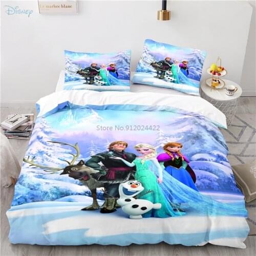 Disney Frozen 3d Bedding Set Popular Anna Elsa Kristoff Sven Character Printed Bed Linen Bedclothes Twin Full Queen King Size