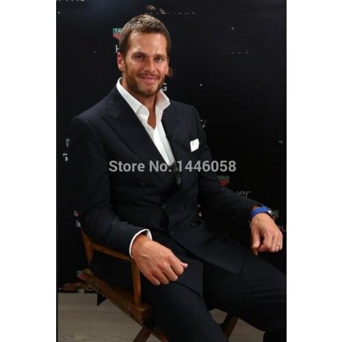 Handsome Groomsmen Double-Breasted Groom Tuxedos Mens Wedding Dress Man Jacket Blazer Prom Dinner (Jacket+Pants+Tie) K169
