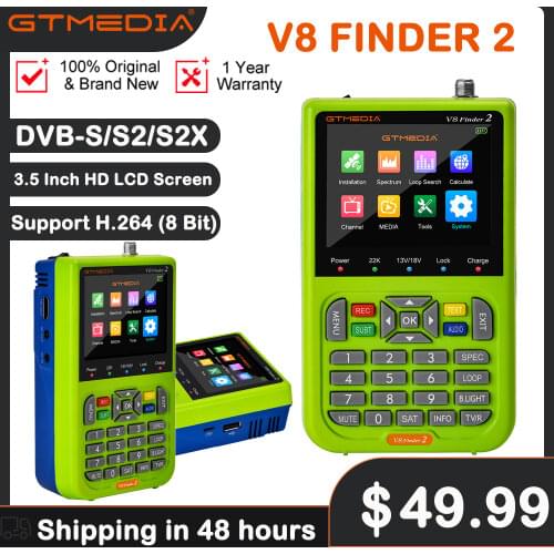 GTMEDIA V8 Finder Digital Satellite Finder TV box Signal Receiver Sat Decoder 3.5 "Full HD LCD Disp for Spain Brazil
