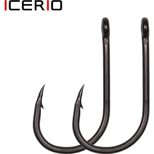 ICERIO 100PCS Matt Black Telflon Wide Gap Beaked Carp Fishing Hooks for Pop up Carp Hook