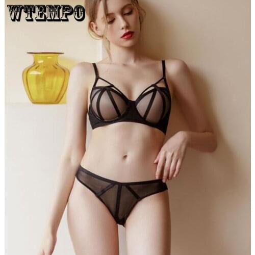 Plus Size Sexy Underwear Set for Women Push Up Bra Panty 38D Bralette Bandage Design Women Sexy Plus Size Bra Bras Underwear Set