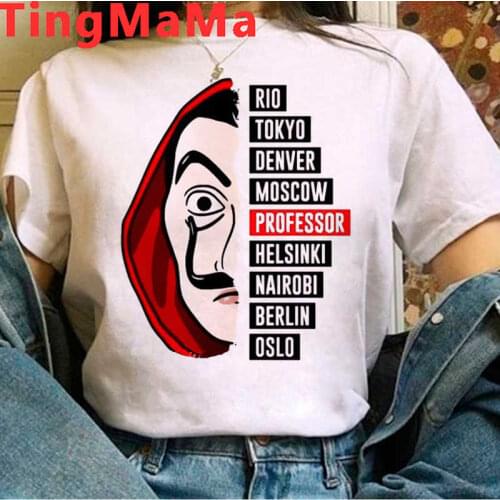 La Casa De Papel Money Heist Bella Ciao House of Paper female 2021 harajuku kawaii kawaii print t shirt harajuku kawaii
