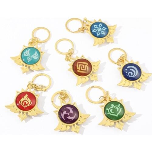 Genshin Impact Eyes Metal Jewelry Key Chain Cosplay Luminous Accessories Fashion Simple And Generous Boy Gift Jewelry