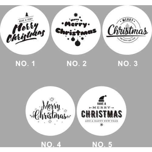 Wholesale 680PCS 3CM DIY CartoonCelebrate Self Adhesive Sticker Happy Merry Christmas New Year Pattern Wrapping/Packing Circular